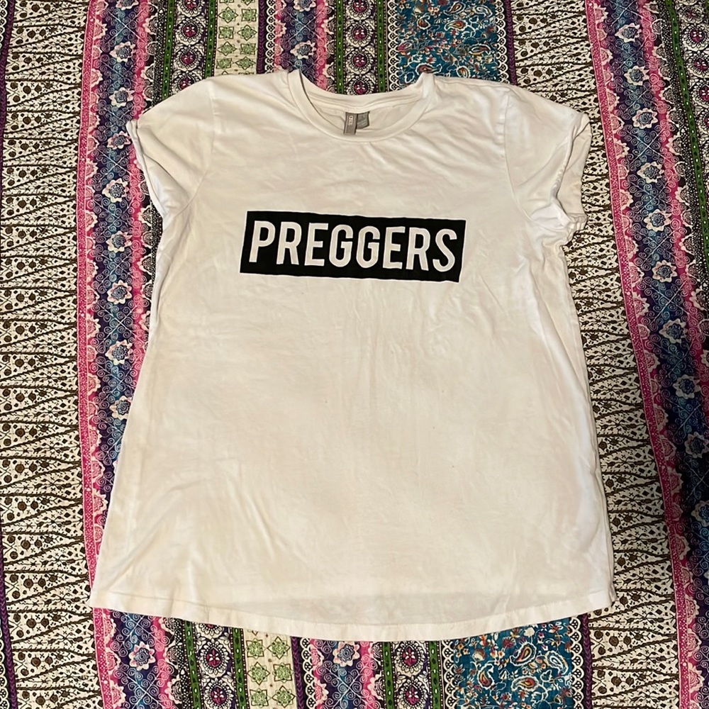 ASOS “Preggers” maternity t shirt size US 4